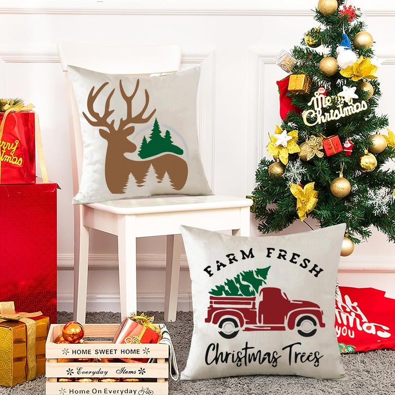 Doflyok Large Christmas Stencils for Painting on Wood, Reusable Merry Christmas & Xmas Holiday Stencils for Wood Sign & Door Decor DIY Crafts - Image 3